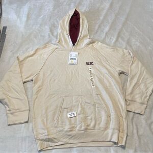 Nautica Cream Hooded Pullover with Maroon Lining